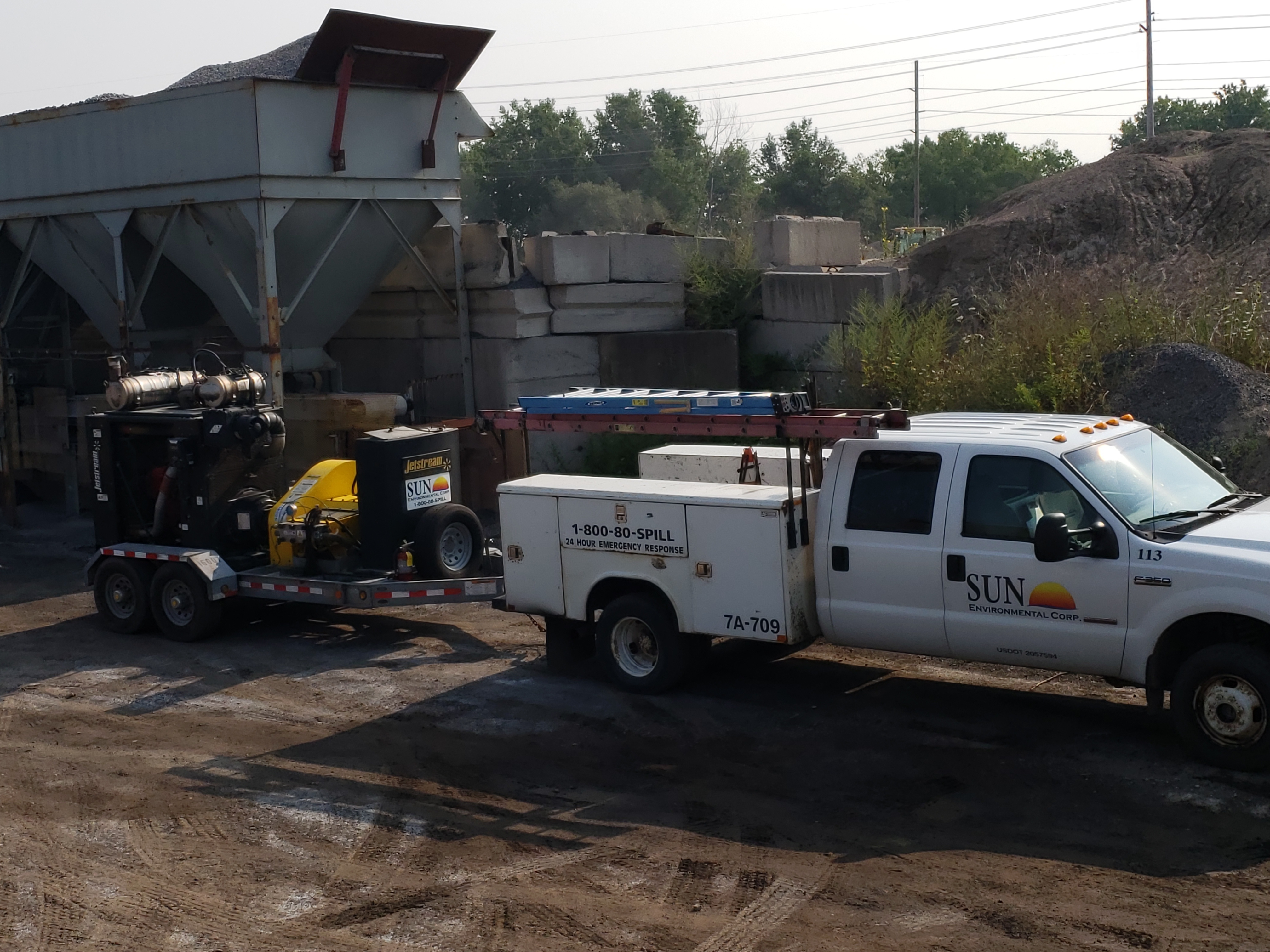 Sun Environmental Corp. water blaster team at work