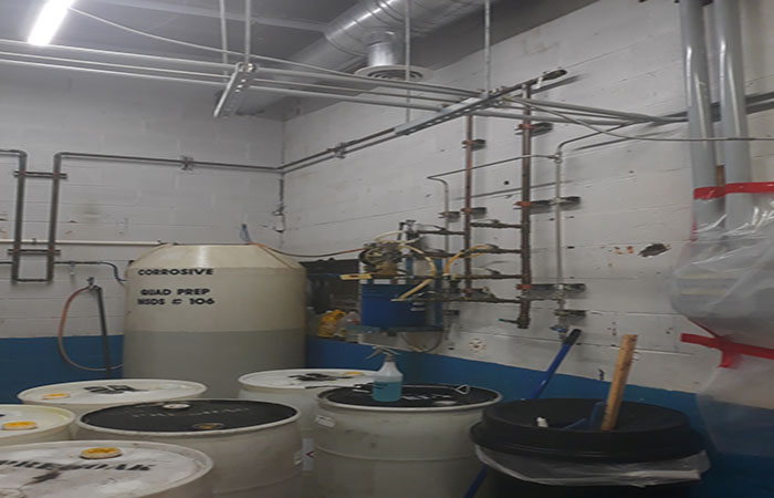 Industrial site after black mold remediation