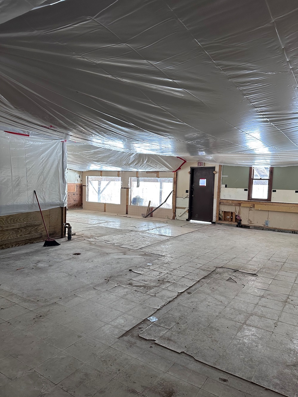 Asbestos abatement project in progress