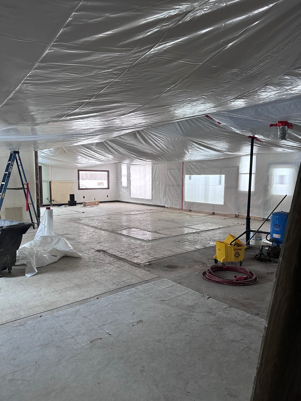 Asbestos abatement project in progress
