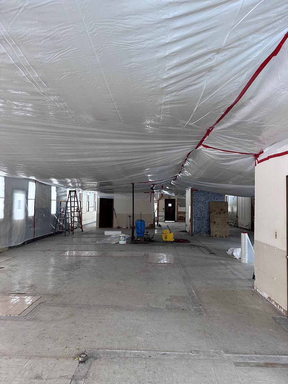 Asbestos abatement project in progress