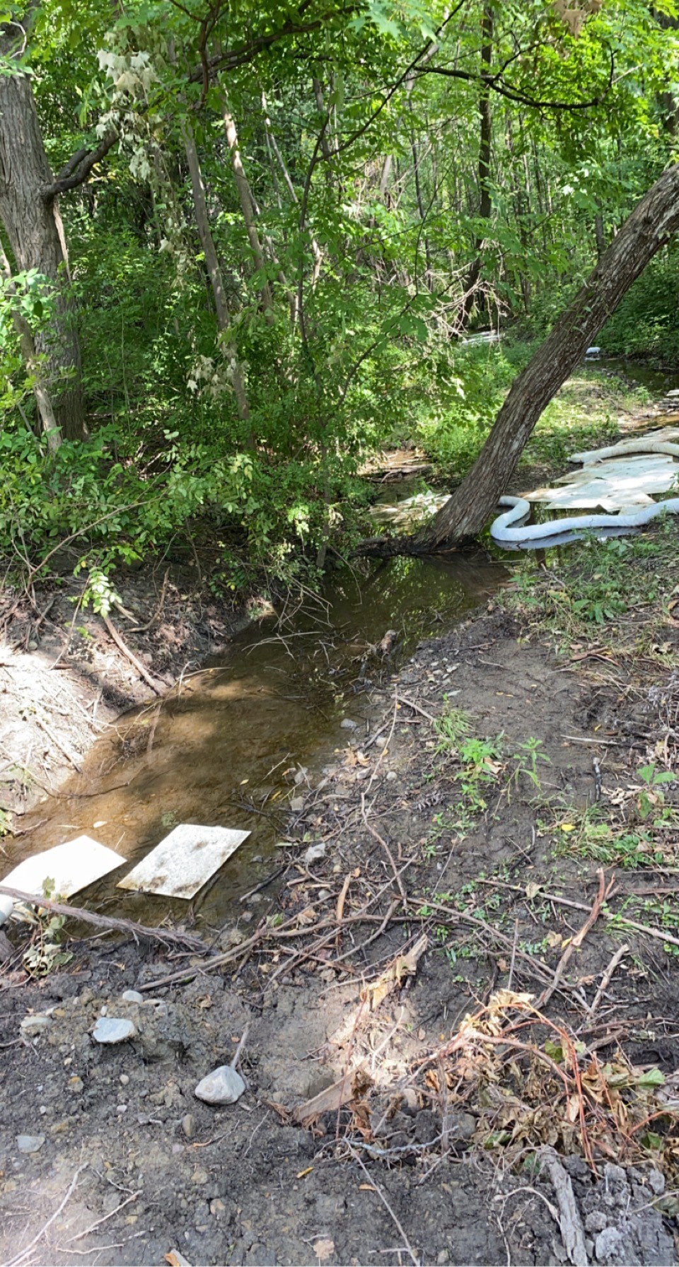 Emergency spill cleanup in progress