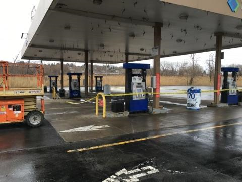 Safety tape around leaking gas terminals