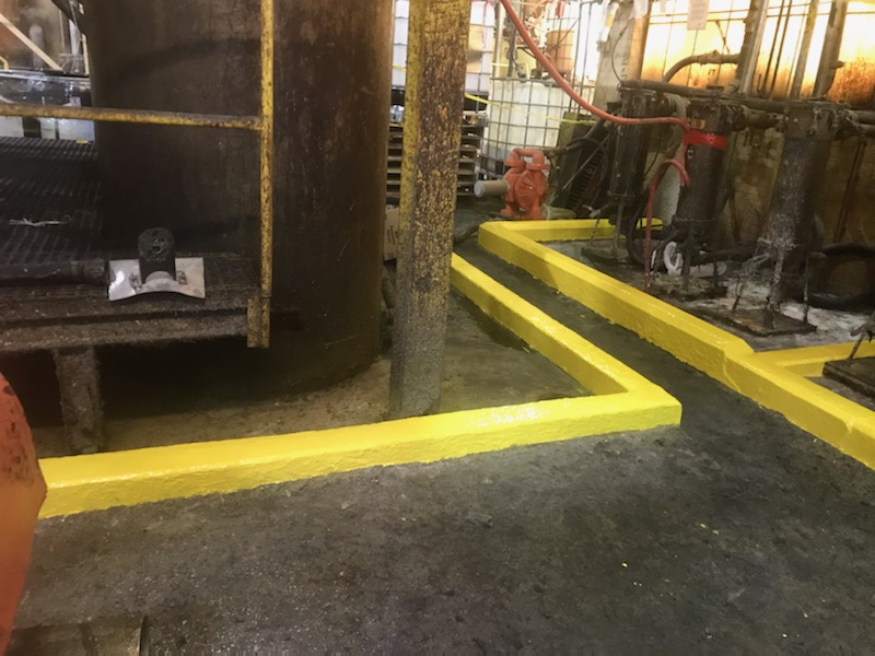 Industrial work setting with rusted equipment