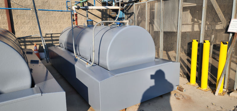 Freshly painted rust-free fuel storage tanks