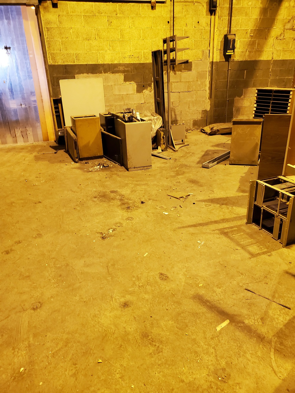 Storage area emptied of waste