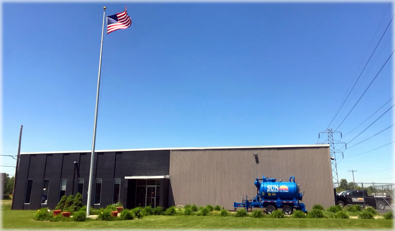 Front view of Sun Environmental Corp. office building.
